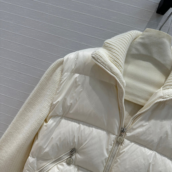 Moncler 25 Jacket White Polyester Mix Wool