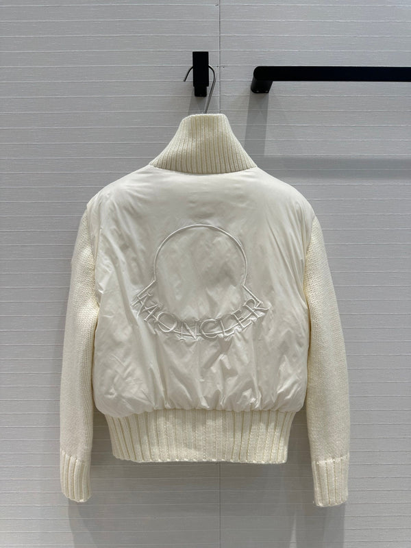 Moncler 25 Jacket White Polyester Mix Wool