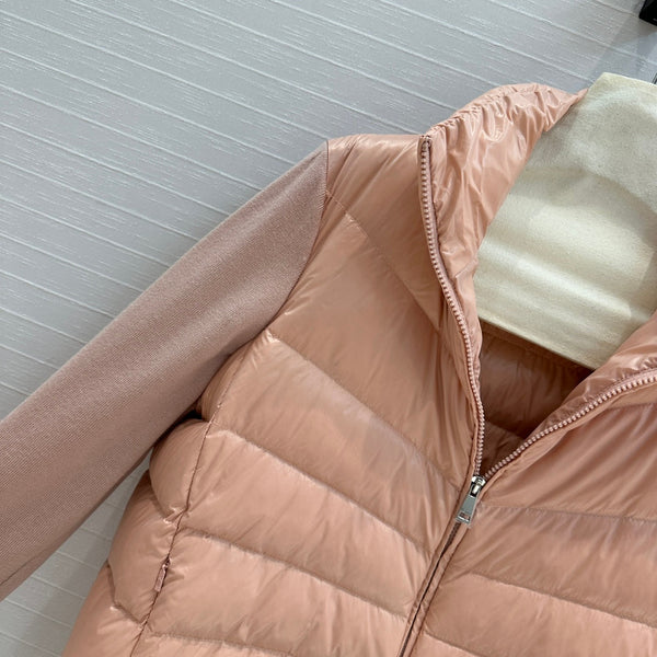 Moncler 25 Jacket Rose Pink Polyester Mix Wool