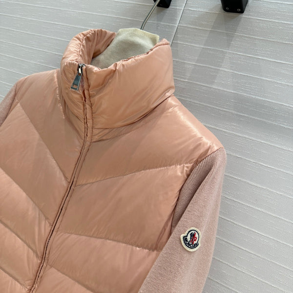 Moncler 25 Jacket Rose Pink Polyester Mix Wool