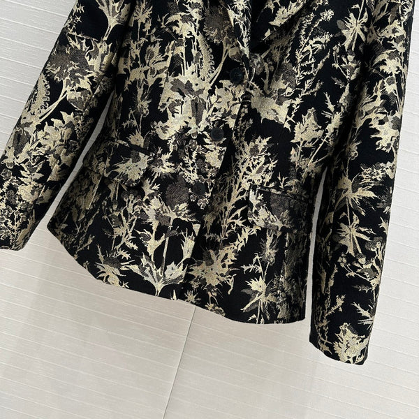 CD 25 Print Suit jacket Black Gold Jacquard fabric
