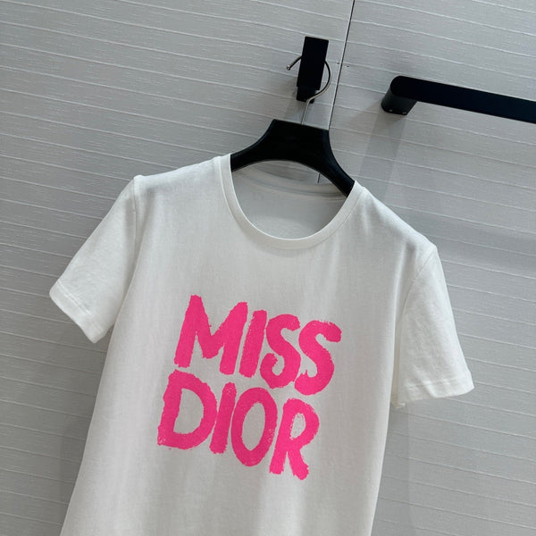 CD 25 Miss Dior T-shirt White Pink Cotton