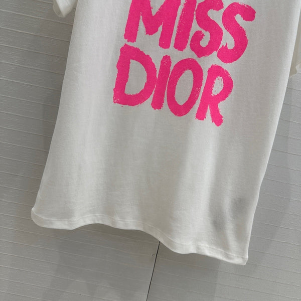 CD 25 Miss Dior T-shirt White Pink Cotton