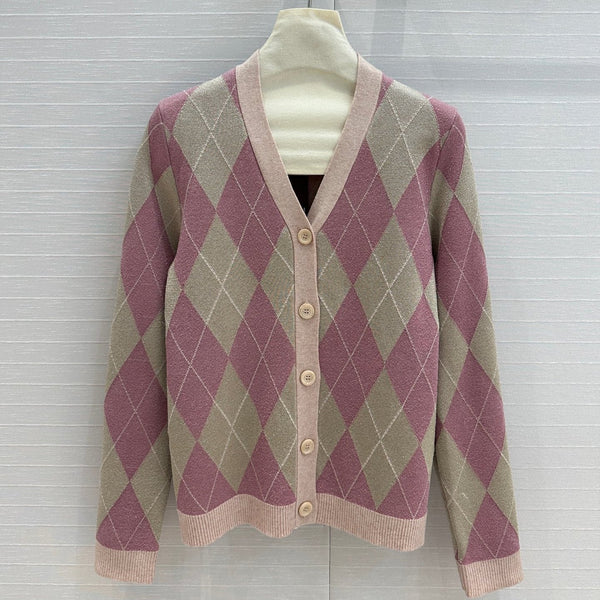 Gucci 25 Cardigan Rosa Lana