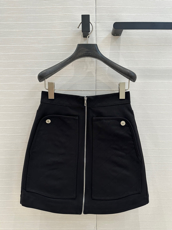 Hm 25 Zippered Skirt Black Cotton