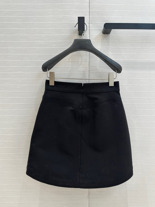 Gonna con cerniera Hm 25 in cotone nero