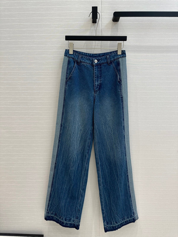 Miu Miu 25 Straight Jeans Blue Cotton