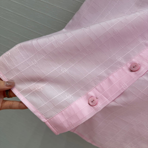 CC 25 Camicia senza maniche in tessuto di seta e cotone rosa