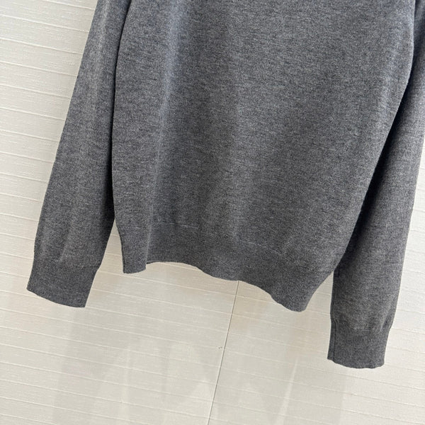 Miu Miu Boat Neck Sweater Gray Wool