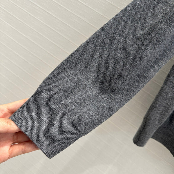 Miu Miu Boat Neck Sweater Gray Wool