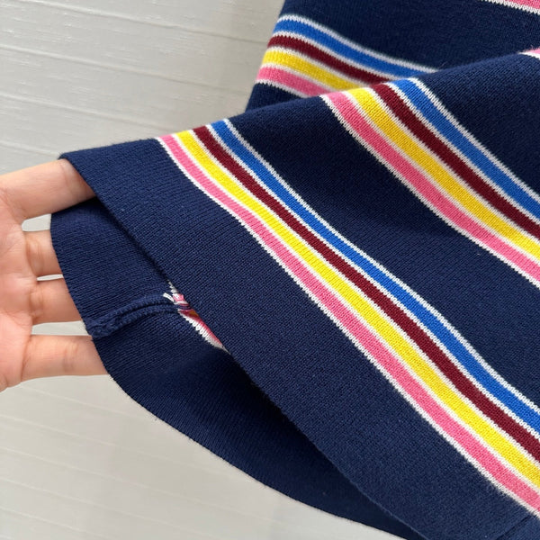 Gilet rayé Prada 2025 bleu marine coloris mélangés Coton
