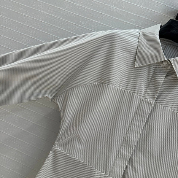 Fendi 25 Patchwork Waist Shirt Light Gray Cotton