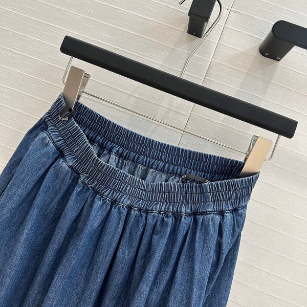 CD 25 Mid-length Skirt Blue Cotton