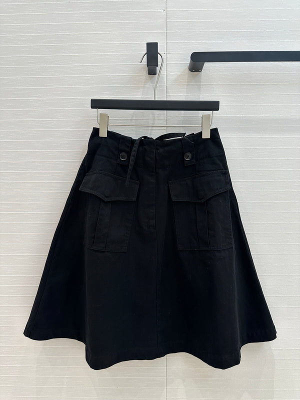 Prada A-line Skirt Black Cotton