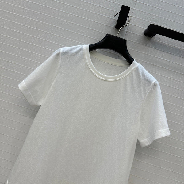 Zimmermann 25 Lace Short-sleeved T-shirt White Cotton 240