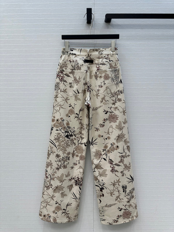 CD 25 Pantaloni in denim stampato in cotone