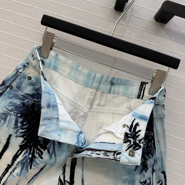CD 25 Short en jean blanc bleu noir coton