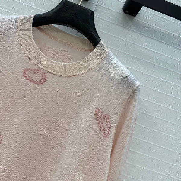 HM 25 Sweater Light Pink Pattern Cashmere 02669