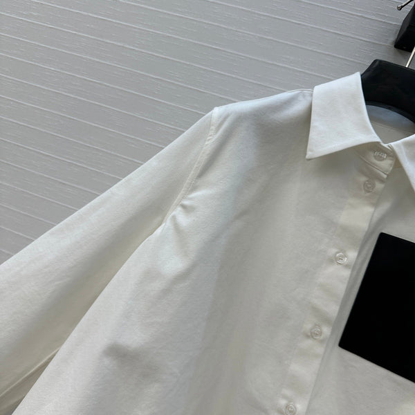 Loewe A-line Denim Shirt Jacket White Cotton