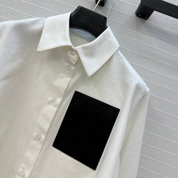 Loewe A-line Denim Shirt Jacket White Cotton