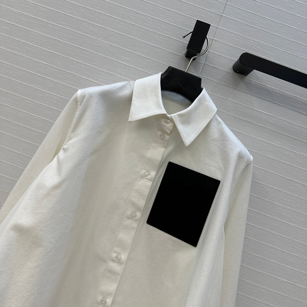 Loewe A-line Denim Shirt Jacket White Cotton