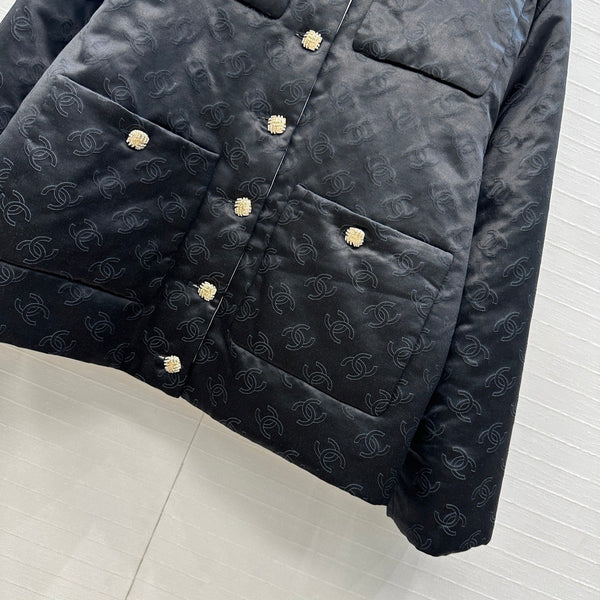 Veste en coton et soie noir en forme de H CC 25
