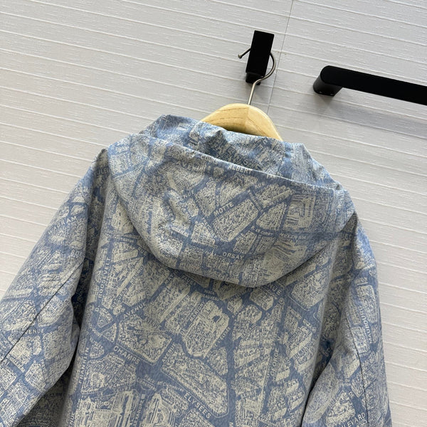 Giacca con cappuccio CD 25 in cotone blu