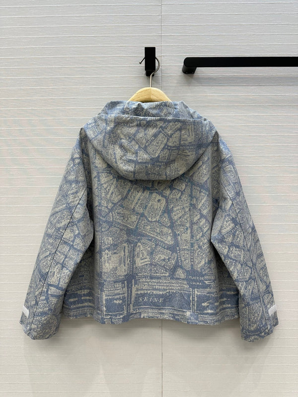 Giacca con cappuccio CD 25 in cotone blu