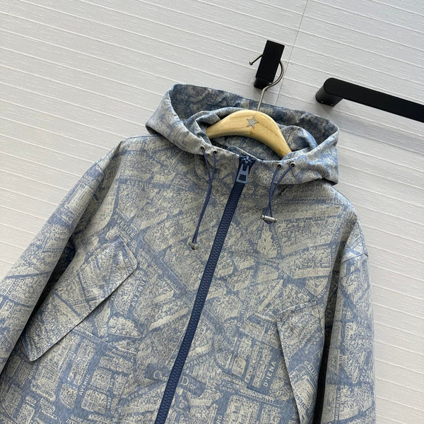 Giacca con cappuccio CD 25 in cotone blu