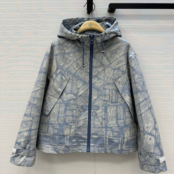 CD 25 hooded Jacket Blue Cotton
