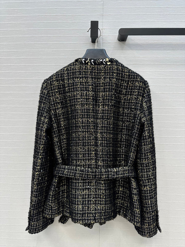 CC 25 Tweed Jacket Black Wool Polyamide
