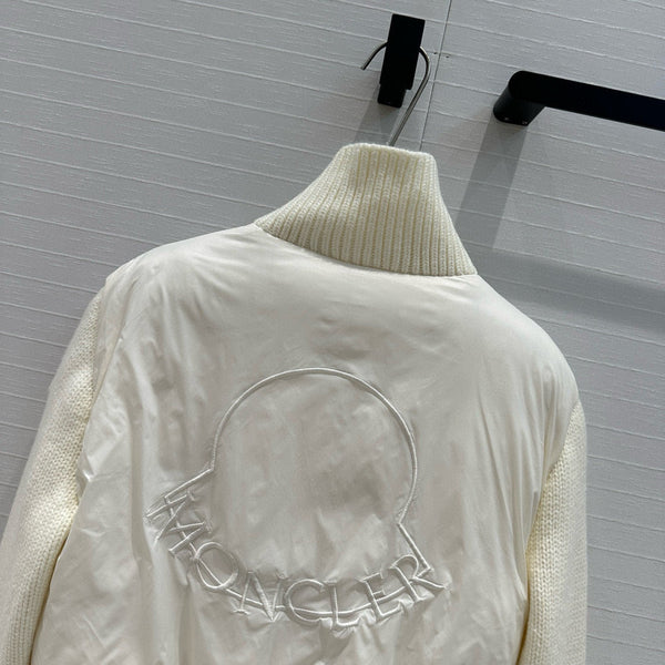 Moncler 25 Jacket White Polyester Mix Wool