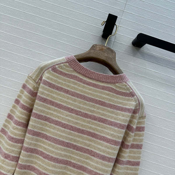 LP 25 Cardigan Pastel Pink and Beige Cashmere 294287