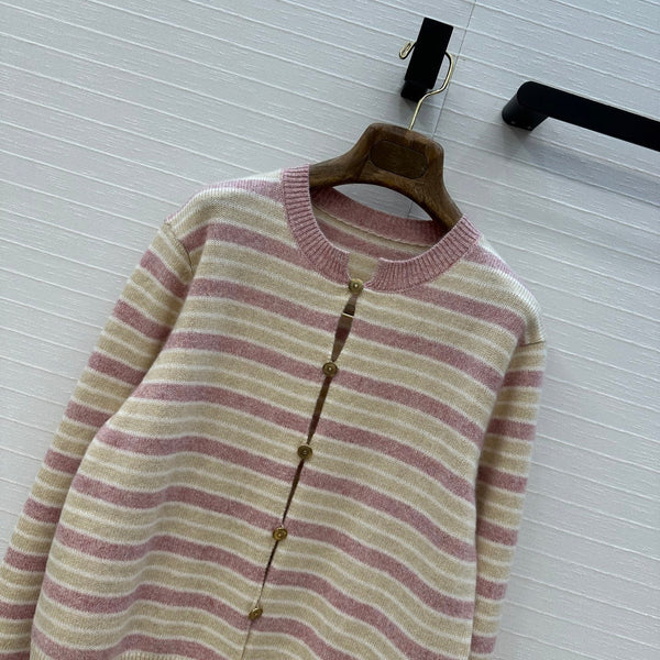 LP 25 Cardigan Pastel Pink and Beige Cashmere 294287