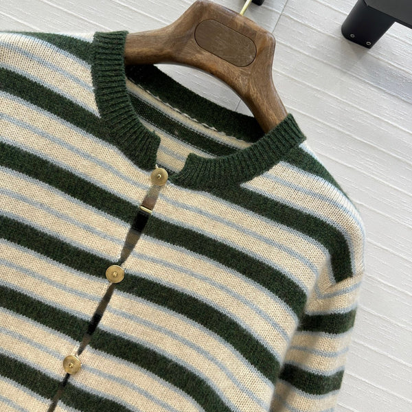 LP 25 Cardigan Green and Beige Cashmere 294281