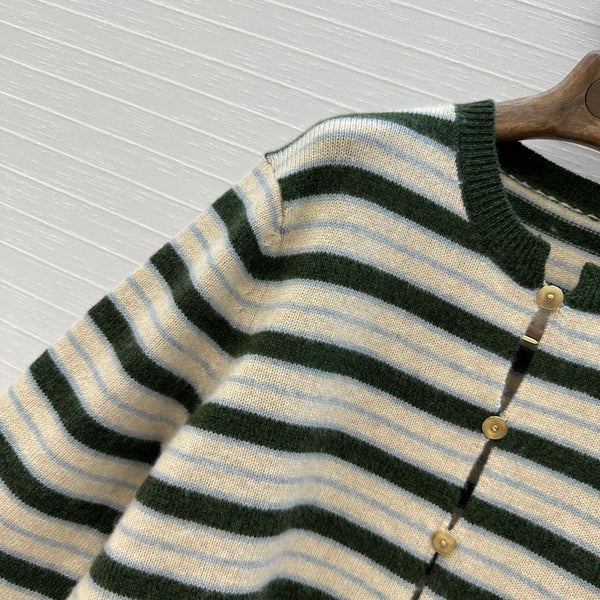 LP 25 Cardigan Green and Beige Cashmere 294281