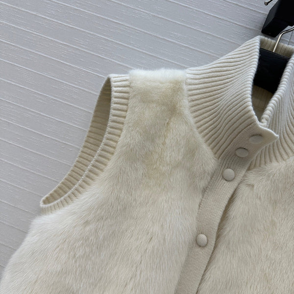 LP 25 Vest White Fur Cashmere 303355