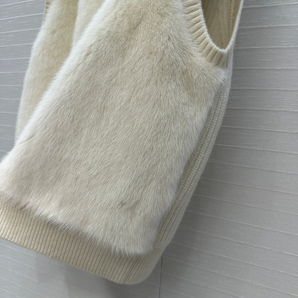 LP 25 Vest White Fur Cashmere 303355