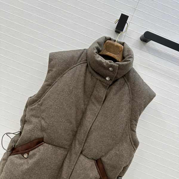 LP 25 Down Vest Taupe Wool Polyester 304336