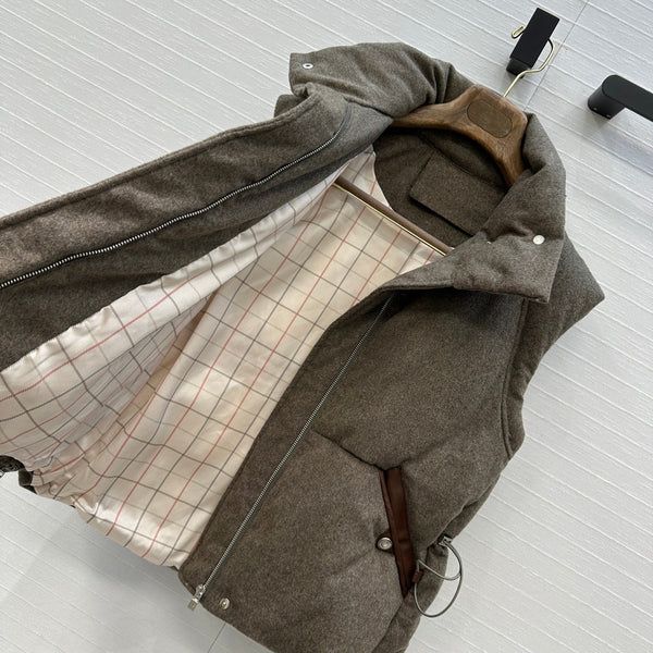 LP 25 Down Vest Taupe Wool Polyester 304336