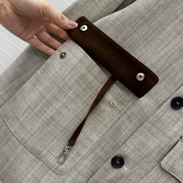 LP 25 Jacket Gray mix Brown Tencel Linen Cotton 310159