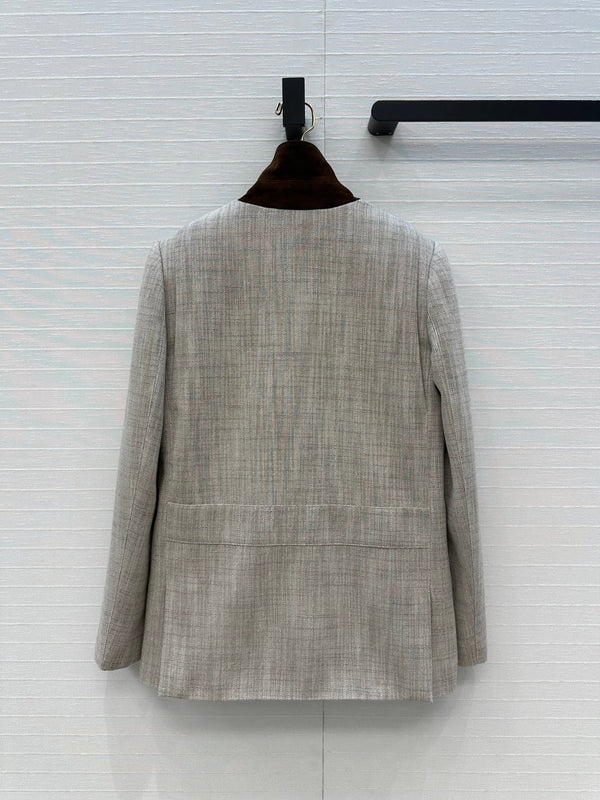 LP 25 Jacket Gray mix Brown Tencel Linen Cotton 310159