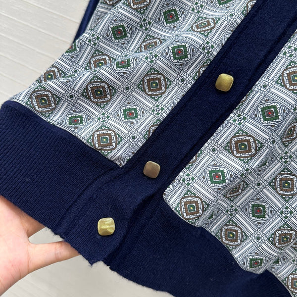 LP 25 V-neck Cardigan Blue Mix Colors Cashmere 310128