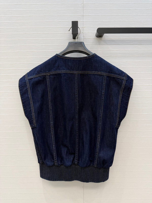 CC 26s Gilet Veste Jean Bleu Foncé 360879
