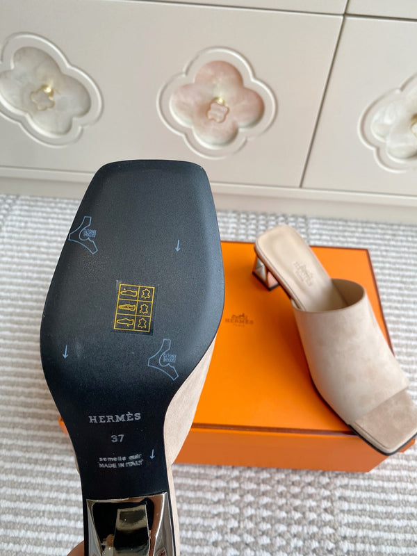 HM Kylie Mules Beige Calfskin 316376