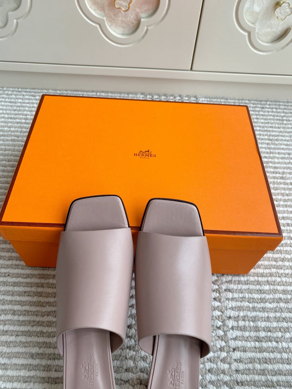 HM Kylie Mules Pink Calfskin 316379