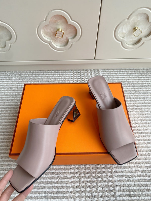 HM Kylie Mules Pink Calfskin 316379