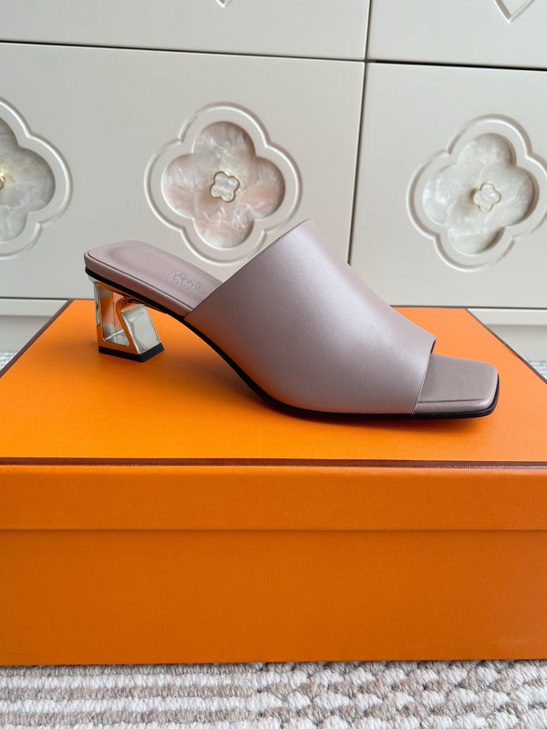 HM Kylie Mules Pink Calfskin 316379