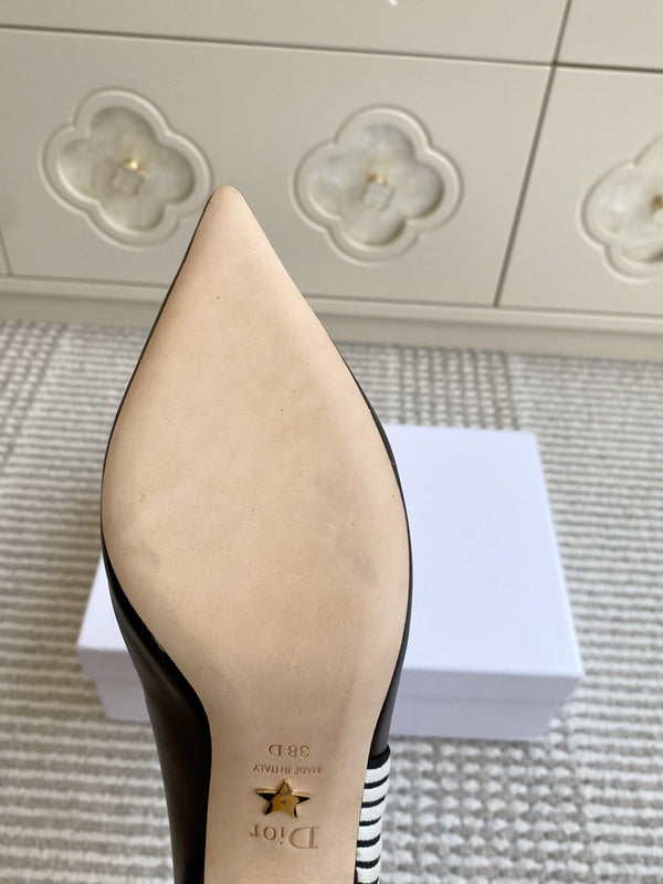 Dior 2025 Tribales Heeled Ankle Boot 80mm Black White Lambskin 501196