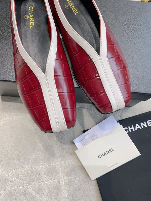 CC 26s Ballet Flat Matthieu Blazy Burugndy Embossed Sheepskin 808128